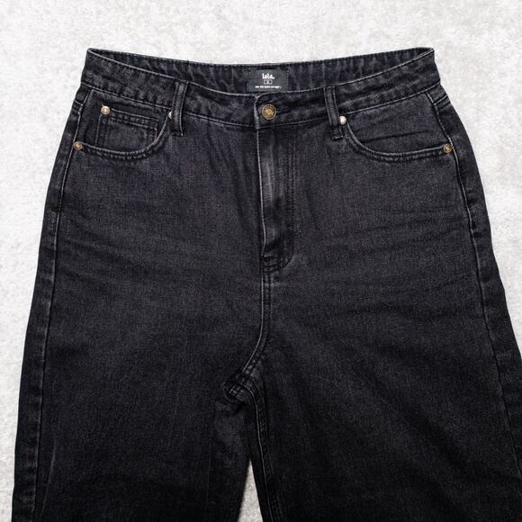 Dressed in LaLa Effortlessly Cool Wide Leg Denim Throwback Black Womens M 32x31 - Picture 13 of 14